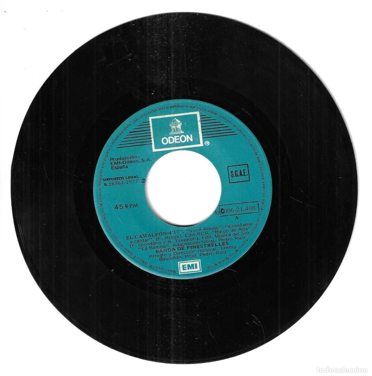 Discos de vinilo: BANDA DE FINESTRELLES - EL CAMALEON - CUNIT - EMI ODEON 1977 - Foto 2