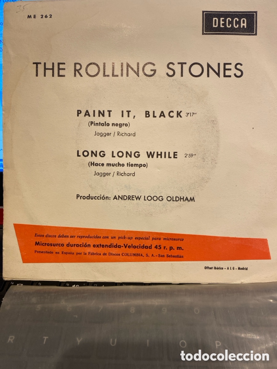 Discos de vinilo: ROLLING STONES - PAINT IT, BLACK + LONG LONG WHILE SINGLE SPAIN 1966 - Foto 2
