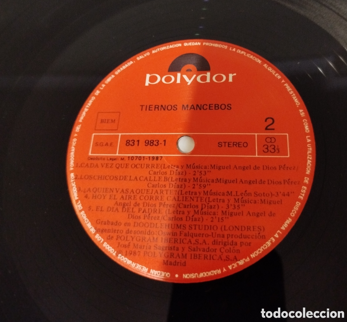 Discos de vinilo: Tiernos mancebos - Tiernos mancebos - Foto 3
