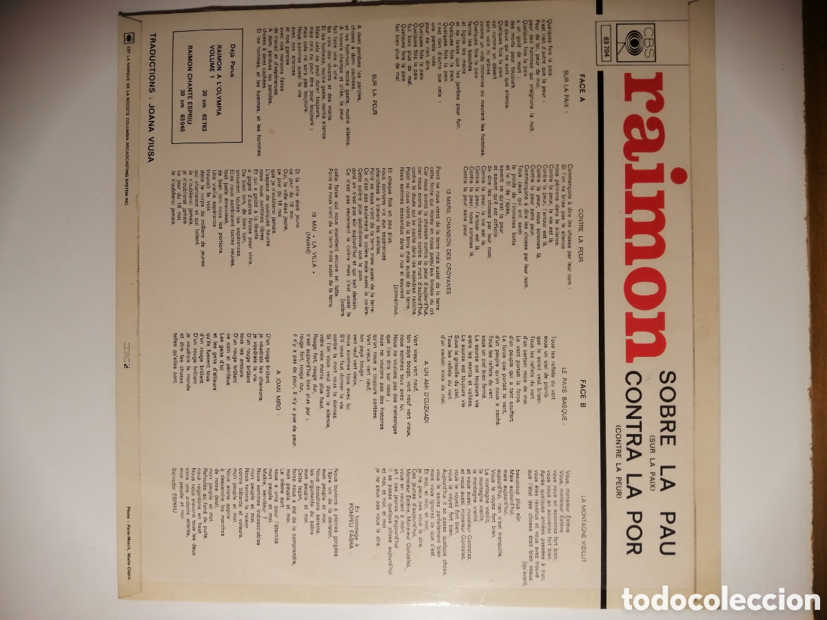 Discos de vinilo: raimon sobre la pau vinilo - Foto 2