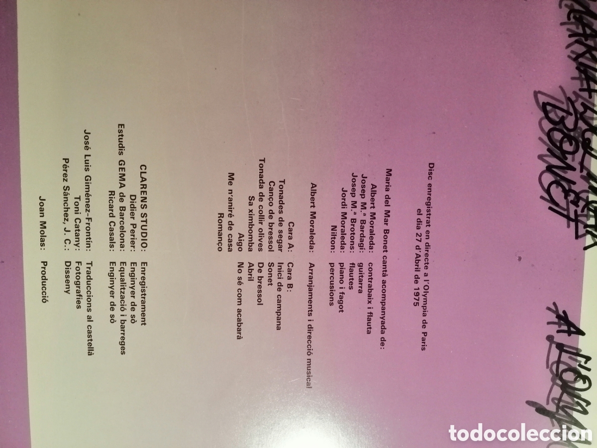 Discos de vinilo: Maria del mar bonet a lOlympia - Foto 3