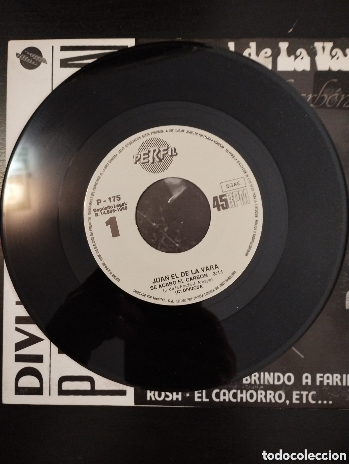 Discos de vinilo: JUAN EL DE LA VARA - SE ACAB&Oacute; EL CARB&Oacute;N. Single, 7&rdquo; - Foto 3