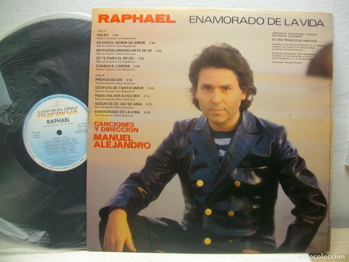 Discos de vinilo: RAPHAEL ENAMORADO DE LA VIDA 1983 LP SEMINUEVO - Foto 2