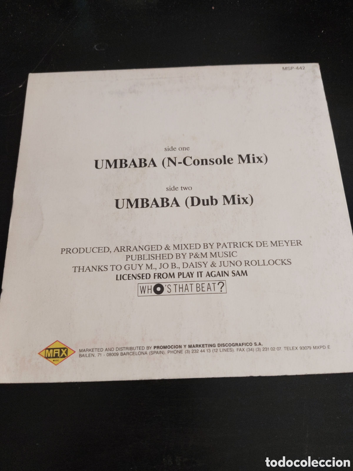 Discos de vinilo: Tragic Error&nbsp;&ndash;&nbsp;Umbaba Vinilo 7&rdquo; promo 1990 Espa&ntilde;a - Foto 2
