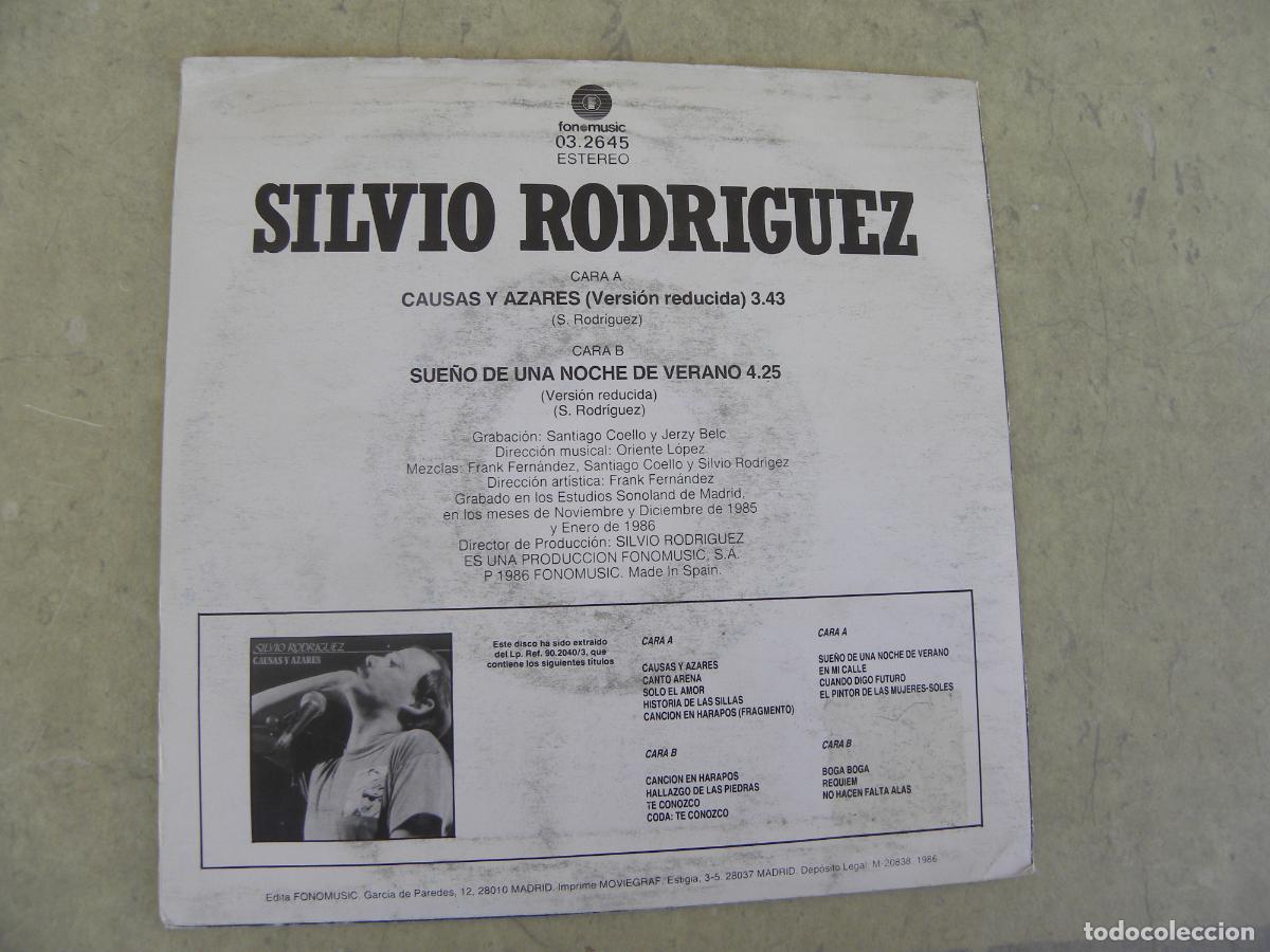 Discos de vinilo: SILVIO RODRIGUEZ -CAUSAS Y AZARES -SINGLE 1986 - Foto 2
