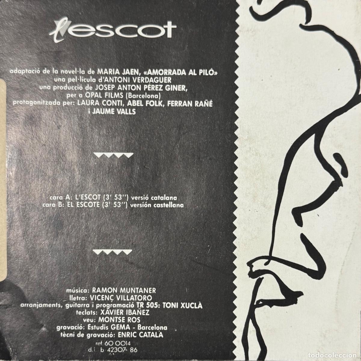Discos de vinilo: SINGLE LESCOT (EL ESCOTE) - RAMON MUNTANER - 1986 - Foto 2