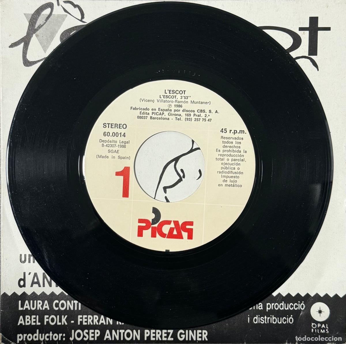 Discos de vinilo: SINGLE LESCOT (EL ESCOTE) - RAMON MUNTANER - 1986 - Foto 3