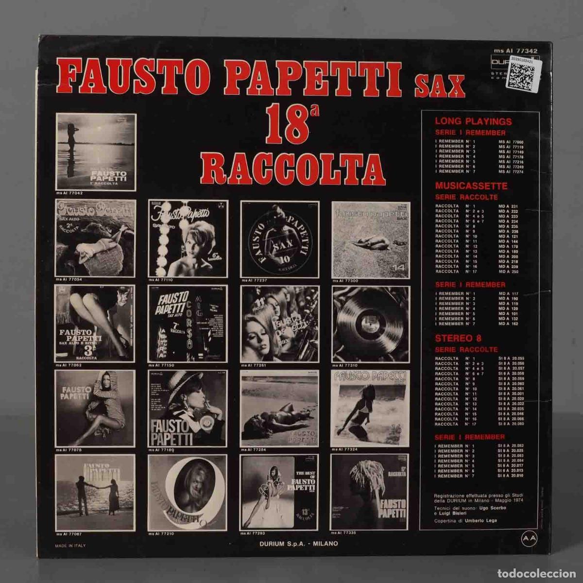 Discos de vinilo: LP. Fausto Papetti &ndash; 18a Raccolta - Foto 2