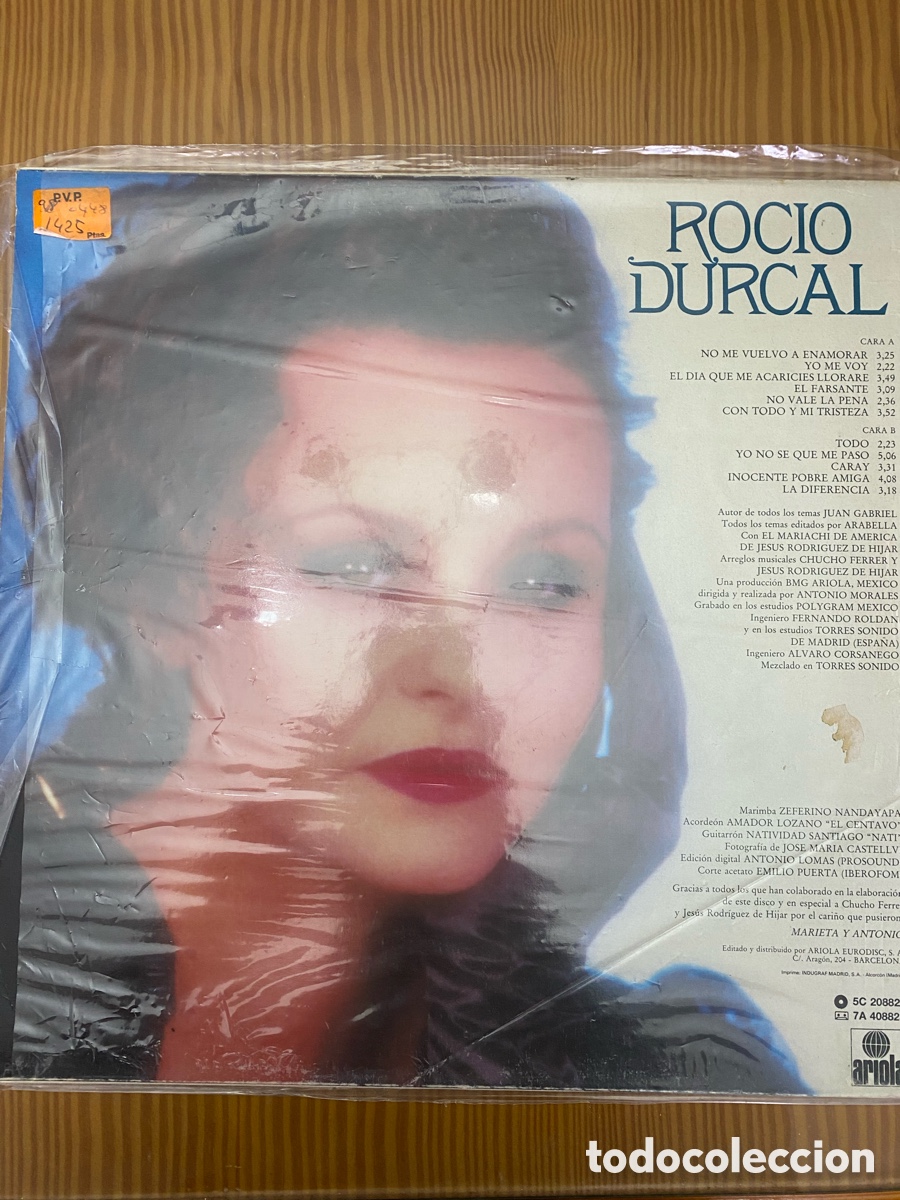 Discos de vinilo: Vinilo sin uso!! Disco vinilo Lp de Roc&iacute;o Durcal &rdquo; Roc&iacute;o Durcal &rdquo; - Foto 2