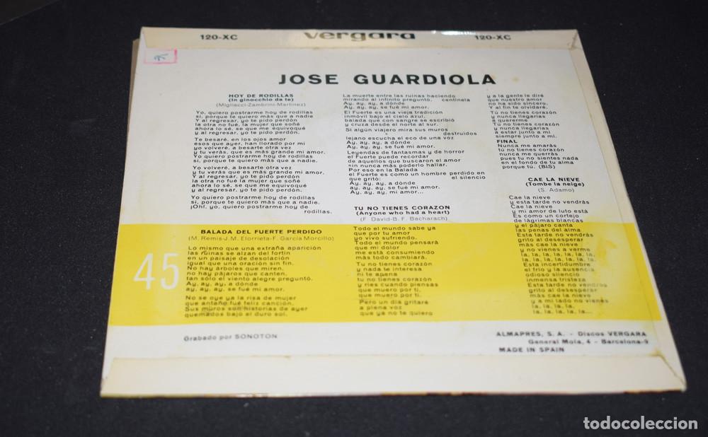 Discos de vinilo: JOSE GUARDIOLA - HOY DE RODILLAS - EP DE 1964 - Foto 3