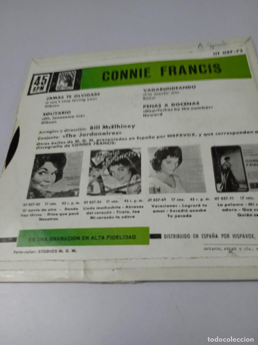 Discos de vinilo: CONNIE FRANCIS Jam&aacute;s te olvidar&eacute; +3 - Foto 2