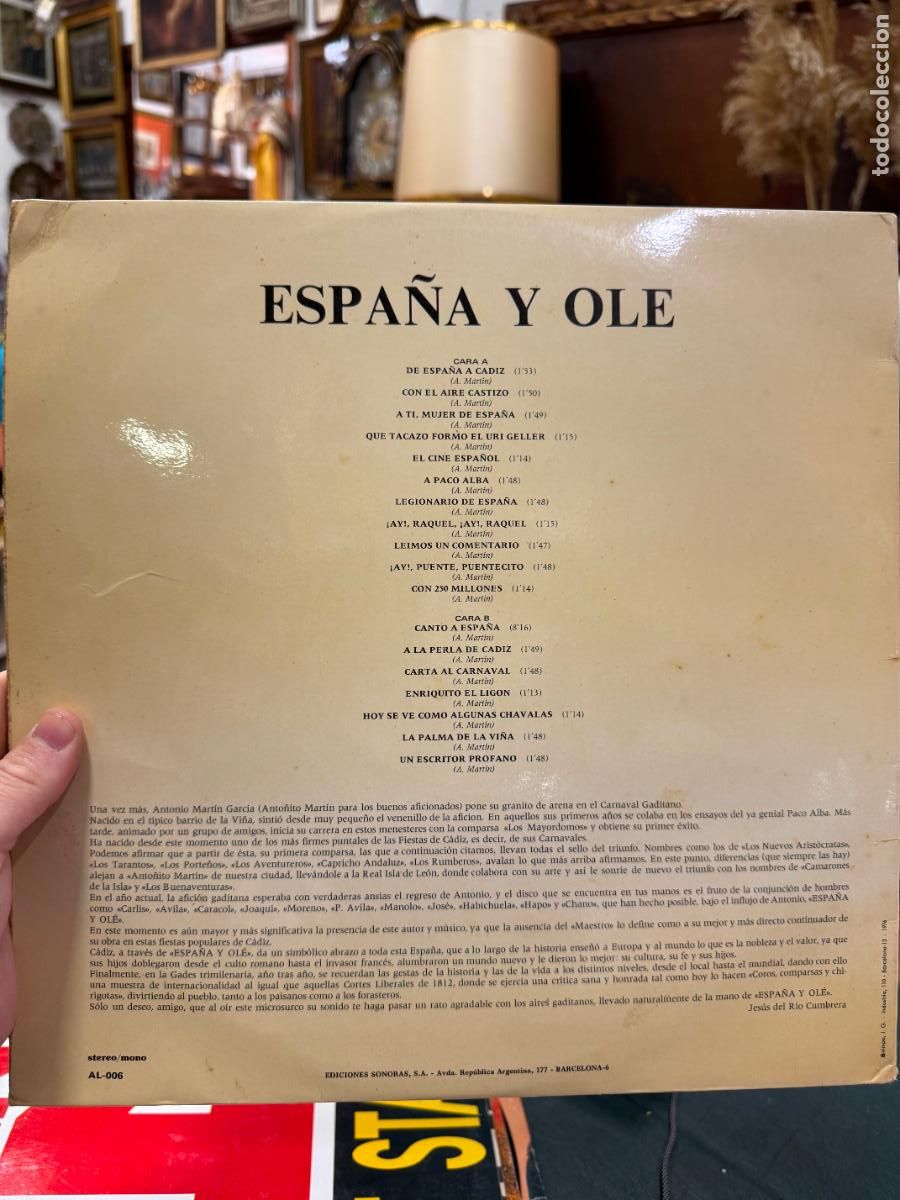 Discos de vinilo: LP COMPARSA ESPA&Ntilde;A Y OLE - CARNAVAL DE CADIZ - Foto 2