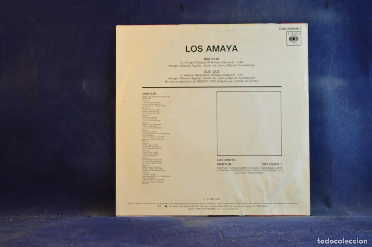 Discos de vinilo: LOS AMAYAS - MARYLIN - OLE OLE - SINGLE - Foto 2