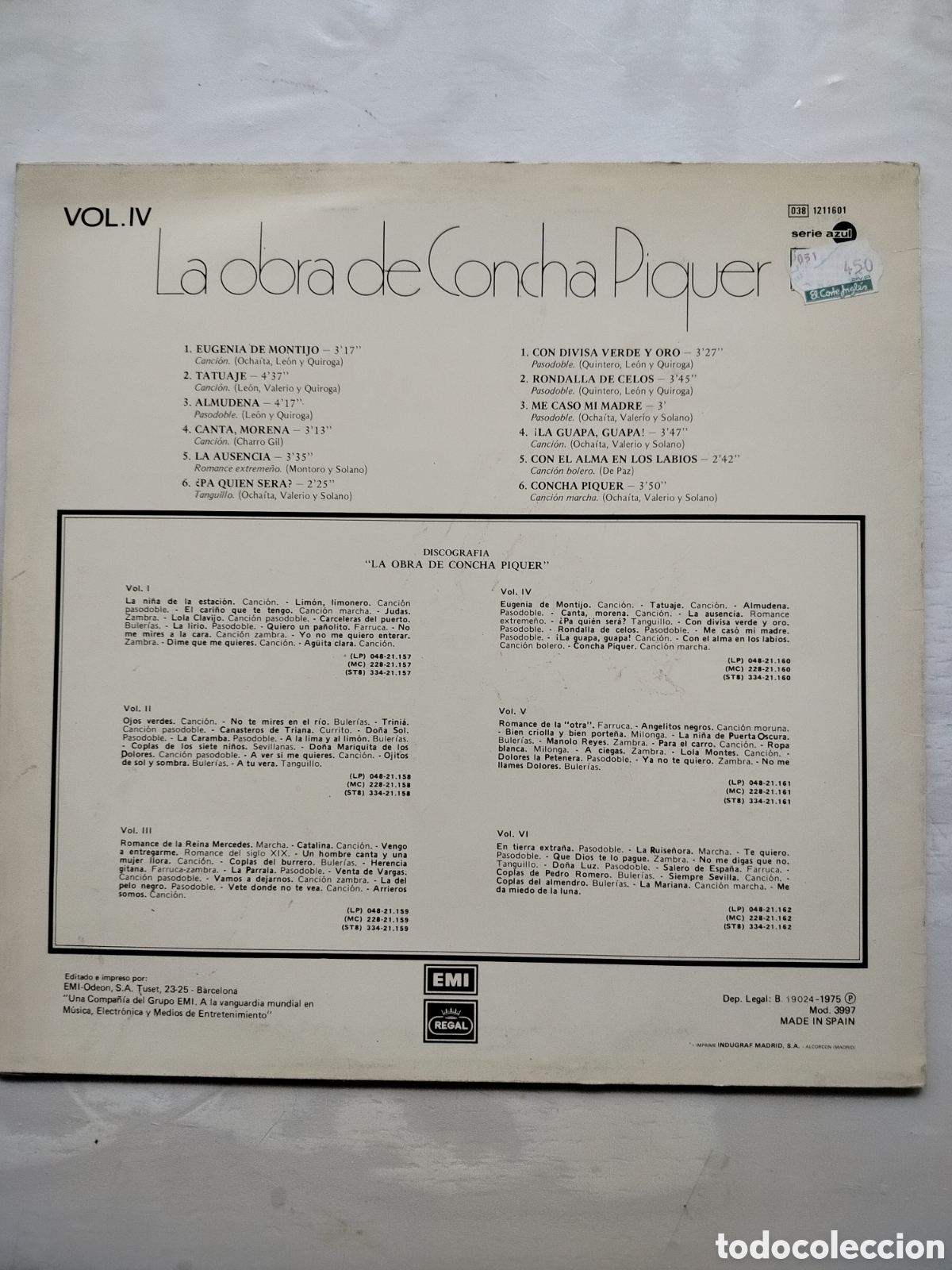 Discos de vinilo: Concha Piquer La Obra - Foto 2