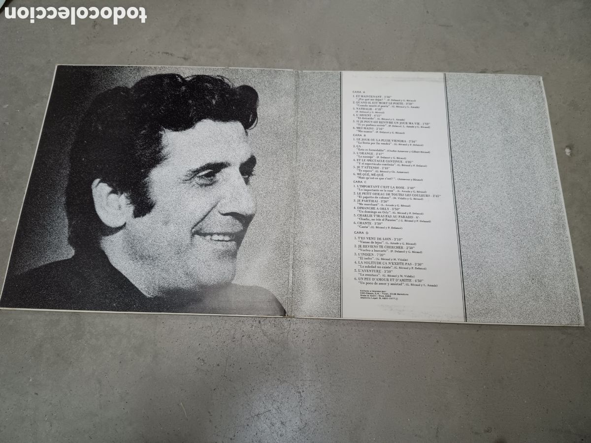 Discos de vinilo: GILBERT BECAUD - LA VOZ DE... - DOBLE LP EMI 1977 - Foto 3
