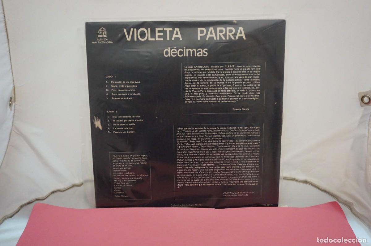 Discos de vinilo: LP - VIOLETA PARRA - DECIMAS / EL VINILO ESTA COMO NUEVO - Foto 3