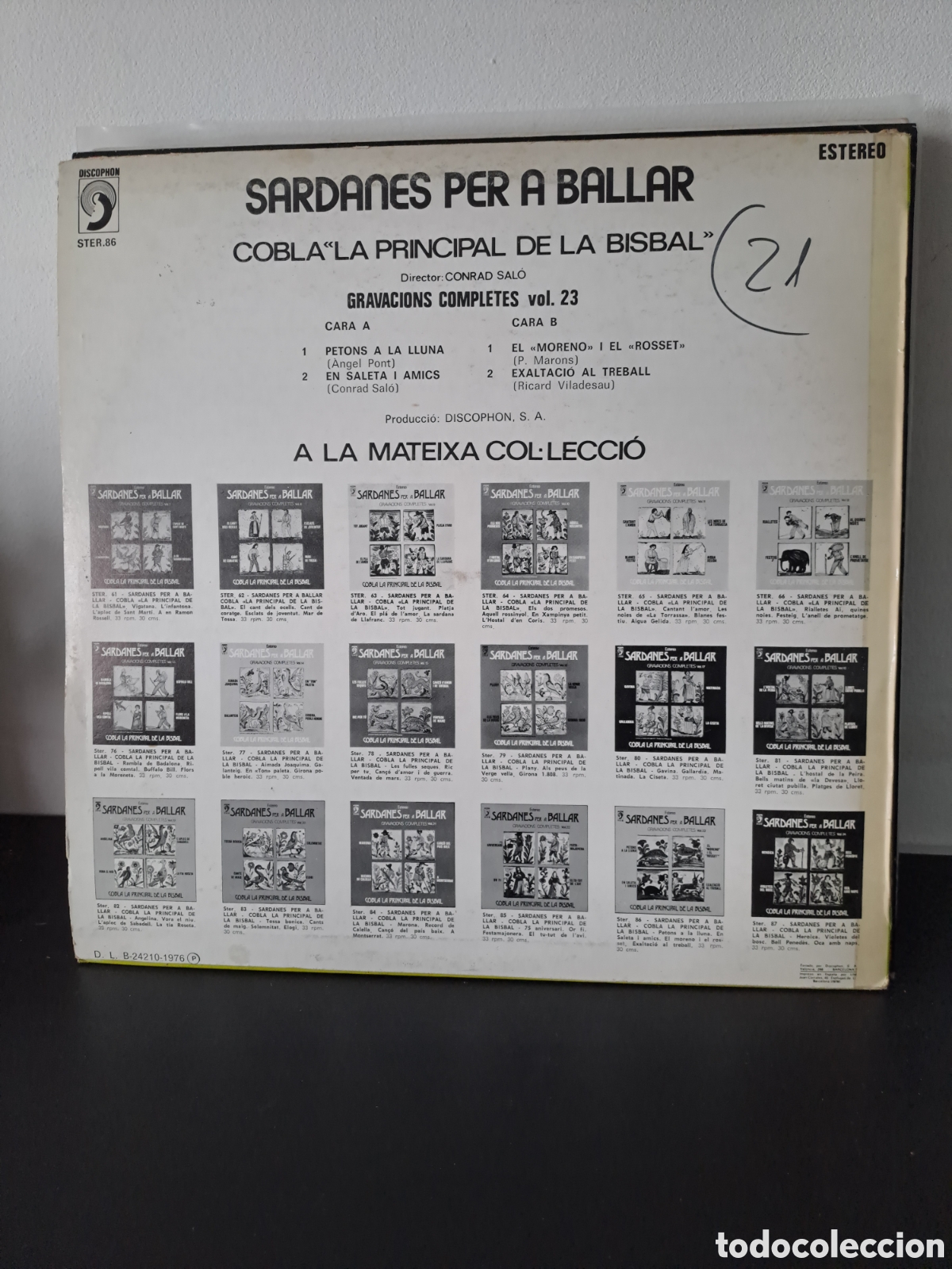 Discos de vinilo: SARDANES PER BALLAR.1L. B.1 - Foto 2