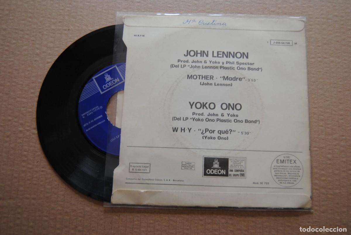 Discos de vinilo: John lennon. mother,yoco ono why . odeon 1971. - Foto 2