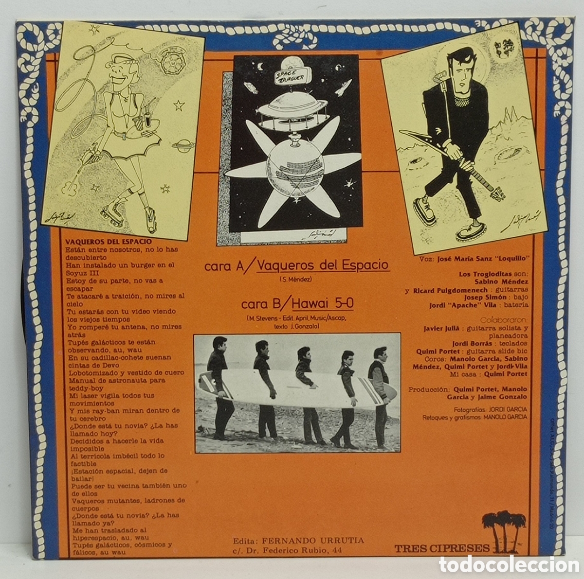 Discos de vinilo: LOQUILLO Y LOS TROGLODITAS, VAQUEROS DEL ESPACIO (3CIPRESES 1983) - Foto 2