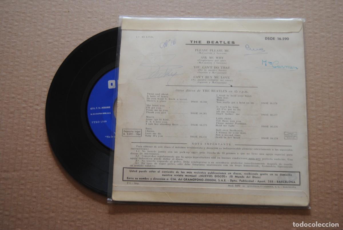 Discos de vinilo: ep beatles please please me, etc. odeon 1964 - Foto 2