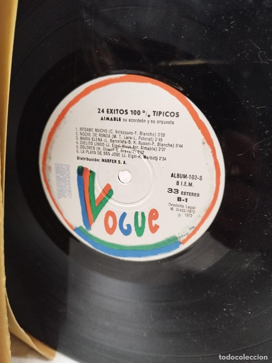 Discos de vinilo: 24 &eacute;xitos 100 % t&iacute;picos AIMABLE SU ACORDEON Y SU ORQUESTA . vinilo lp - Foto 2