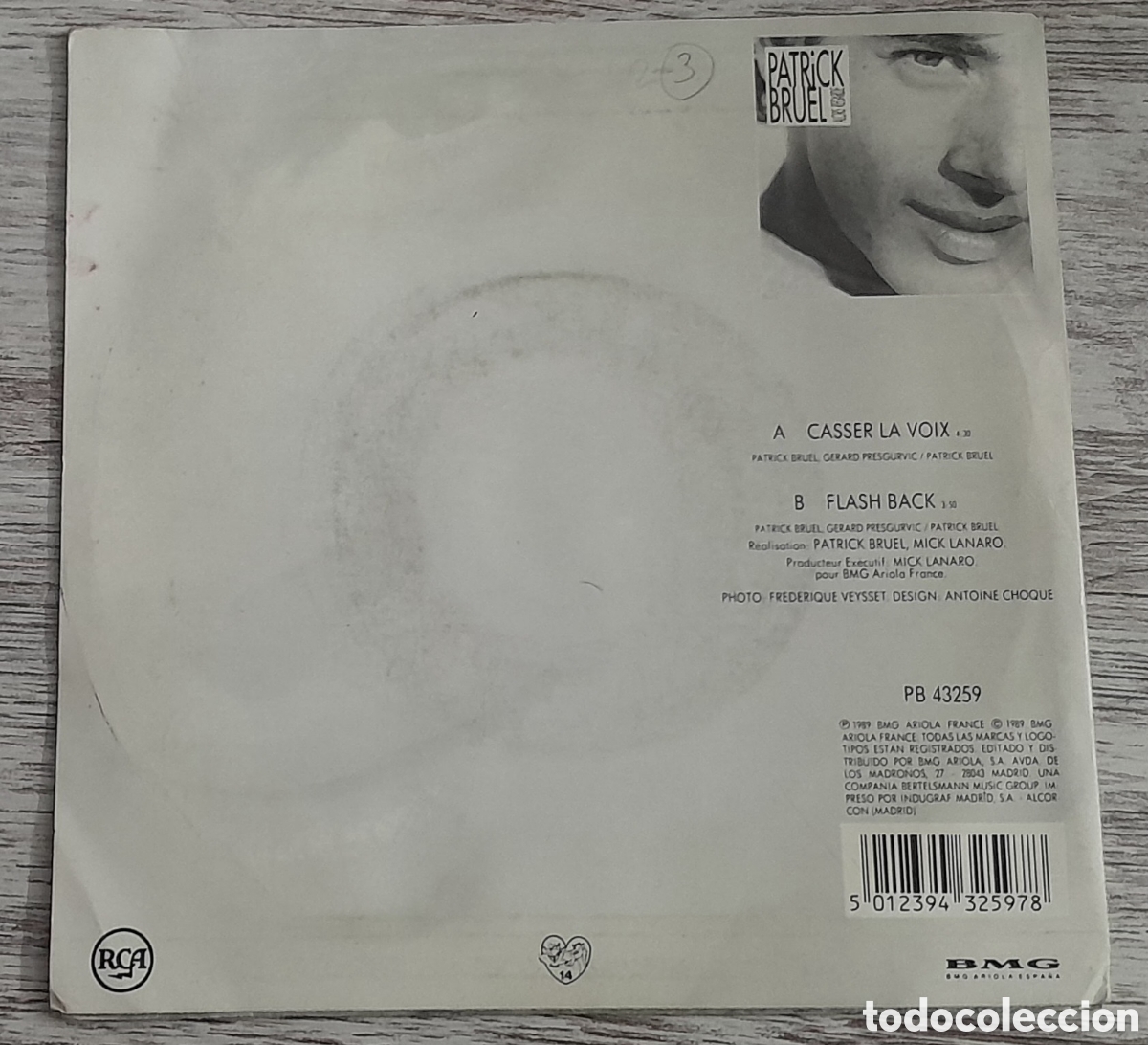 Discos de vinilo: PATRICK BRUEL - CASSER LA VOIX + FLASH BACK - BMG 1989 - Foto 2
