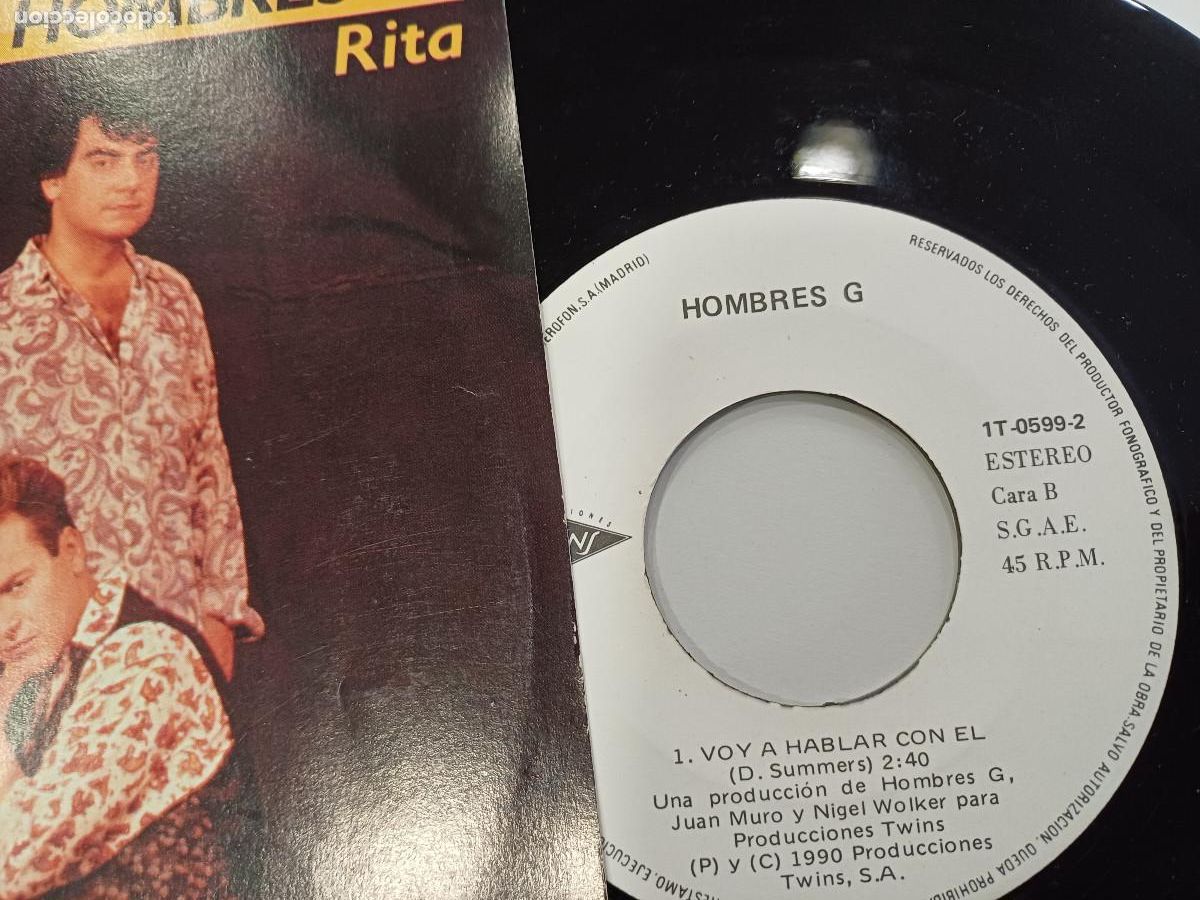 Discos de vinilo: HOMBRES G/RITA/SINGLE. - Foto 2
