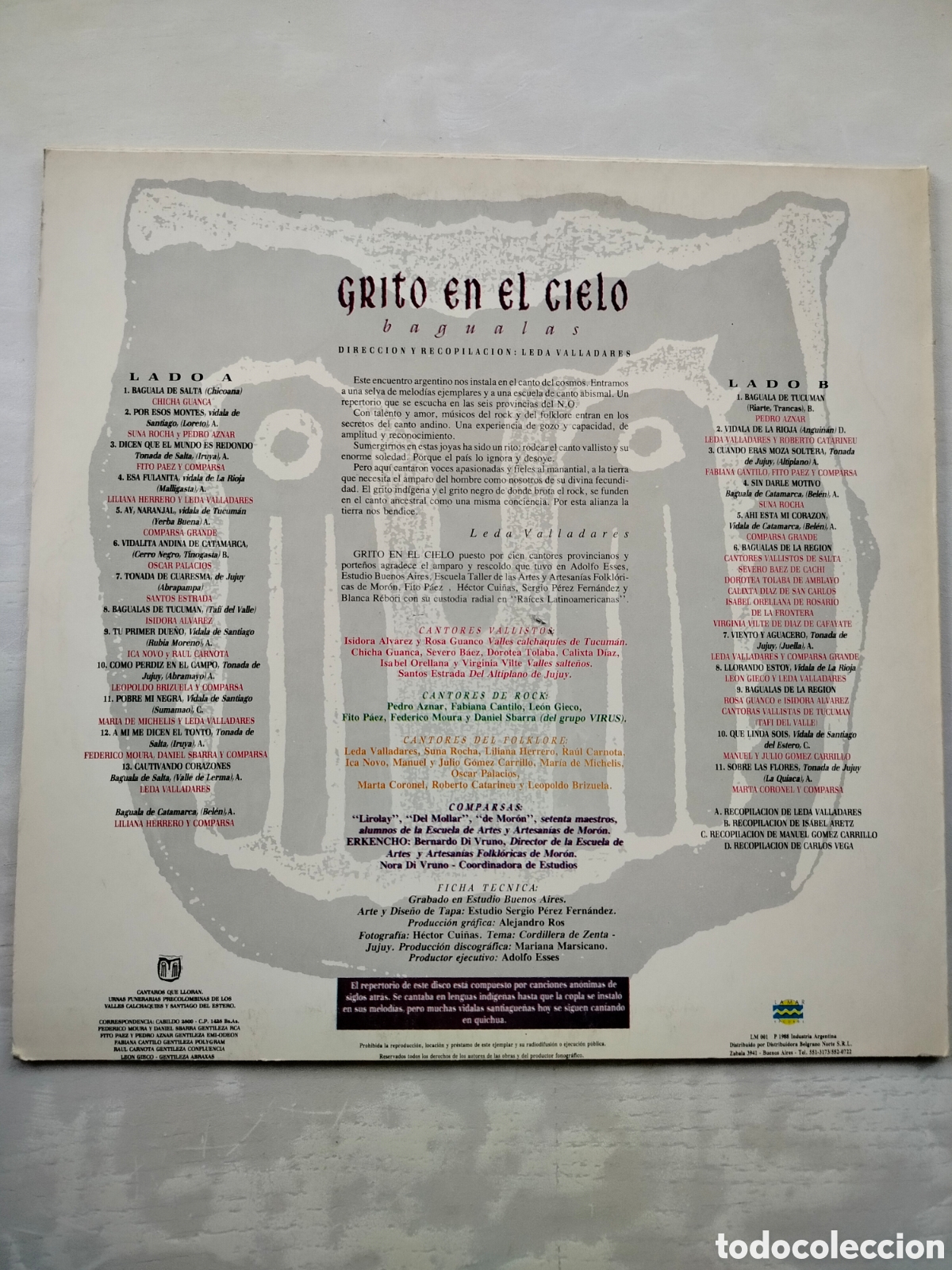 Discos de vinilo: LP Leda Valladares Bagualas. - Foto 3