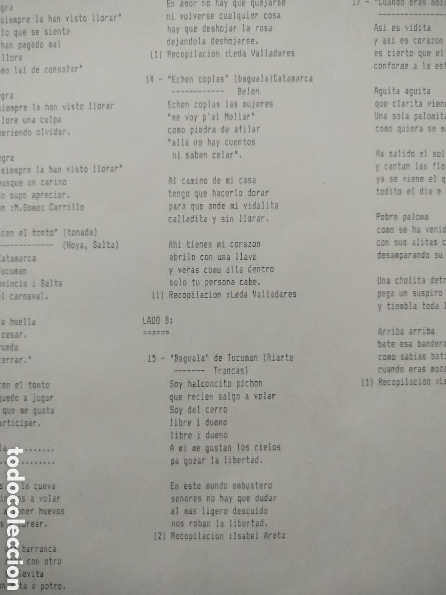 Discos de vinilo: LP Leda Valladares Bagualas. - Foto 5