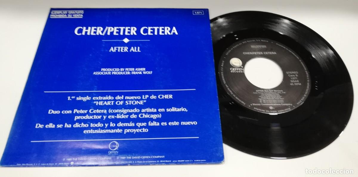 Discos de vinilo: SCO16-Cher / Peter Cetera - After All (7&rdquo;, Single, Promo) - Foto 2