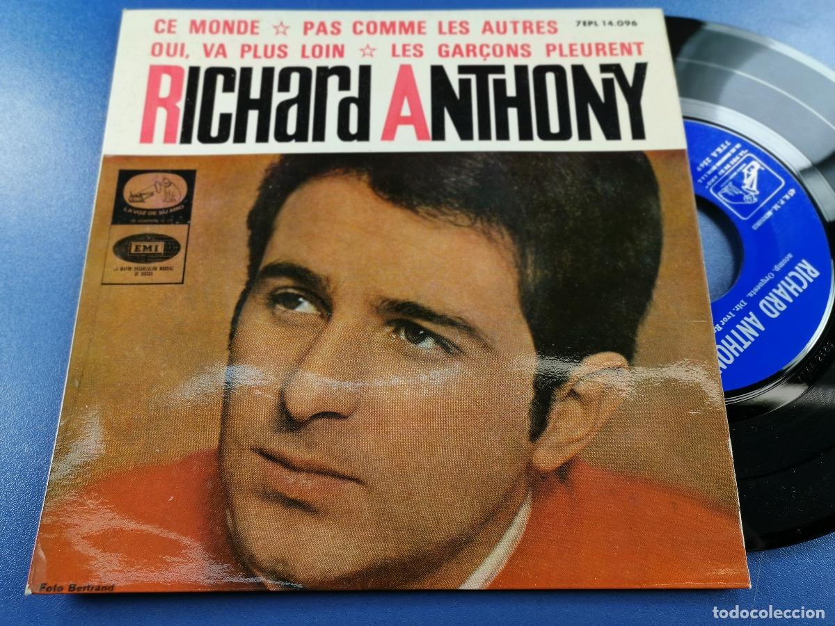 Discos de vinilo: RICHARD ANTHONY / CE MONDE + 3 (EP 1964) - Foto 2