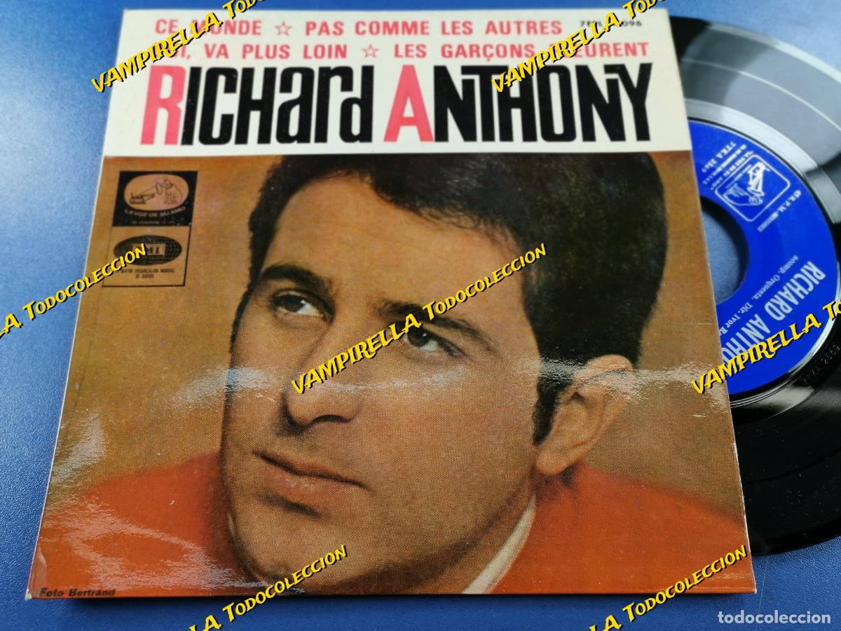 Discos de vinilo: RICHARD ANTHONY / CE MONDE + 3 (EP 1964) - Foto 1