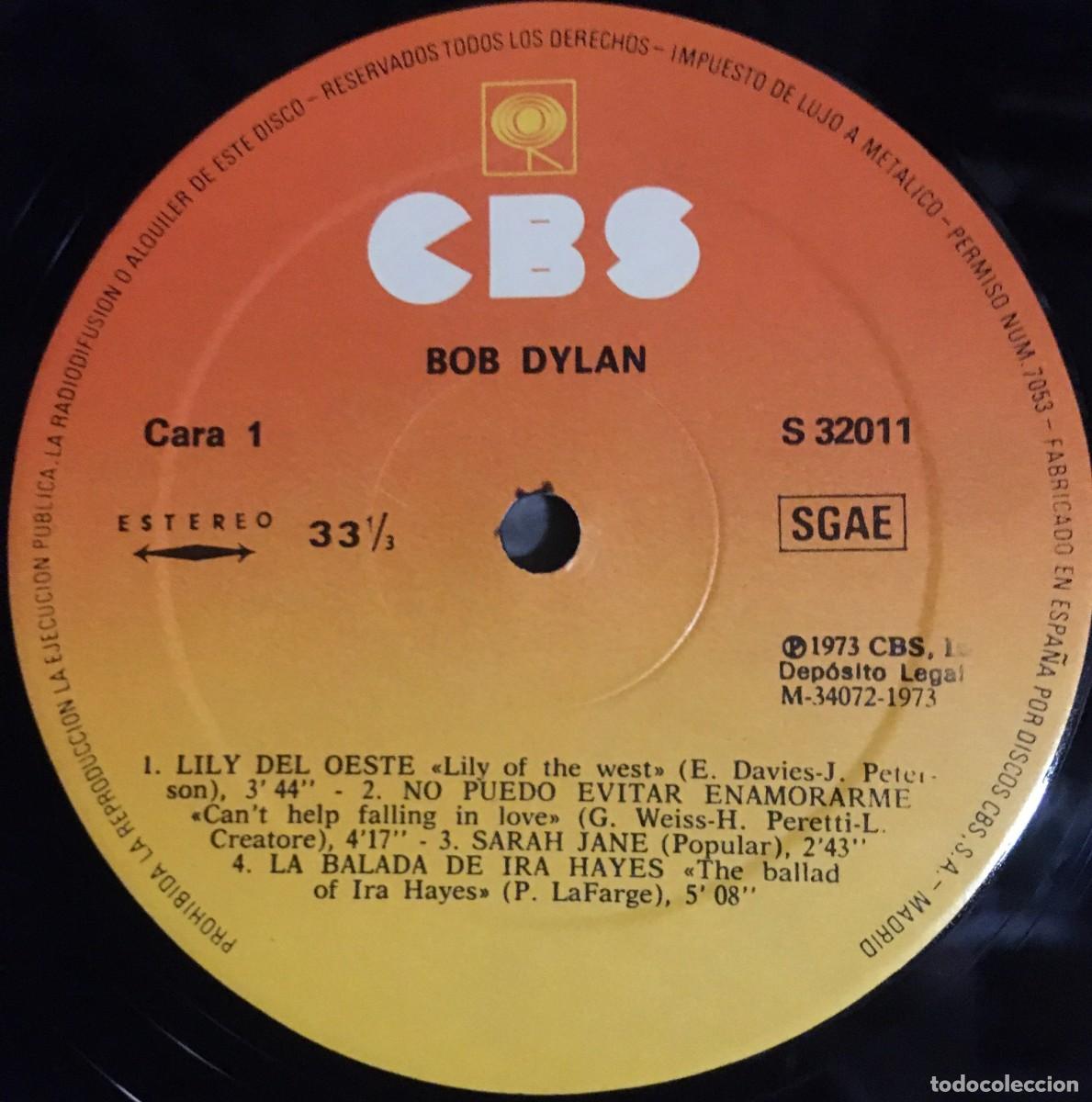 Discos de vinilo: BOB DYLAN - DYLAN, LP reedición española 1982 - Foto 2