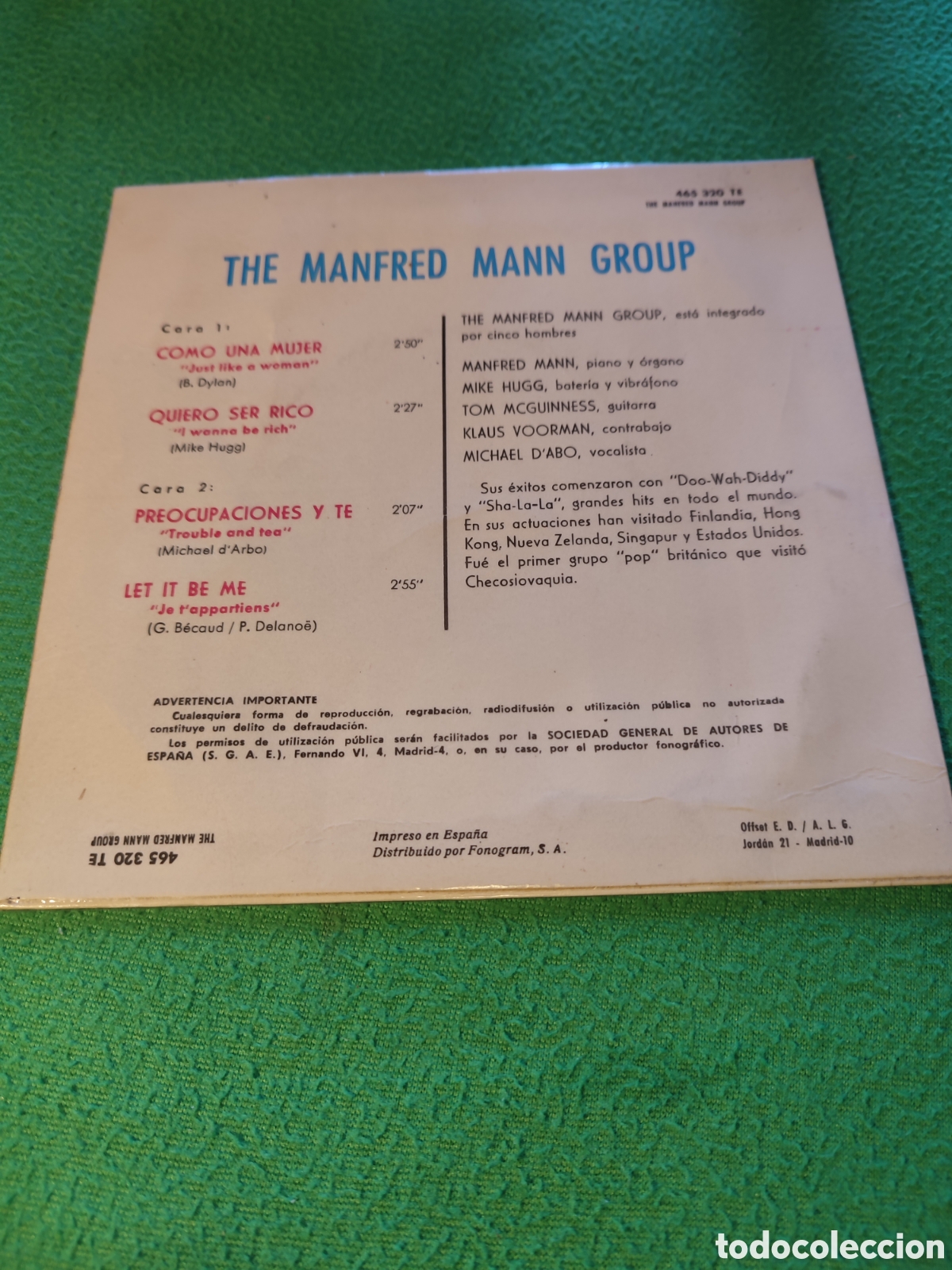 Discos de vinilo: Manfred Mann - Just like a woman + 3 - Foto 2