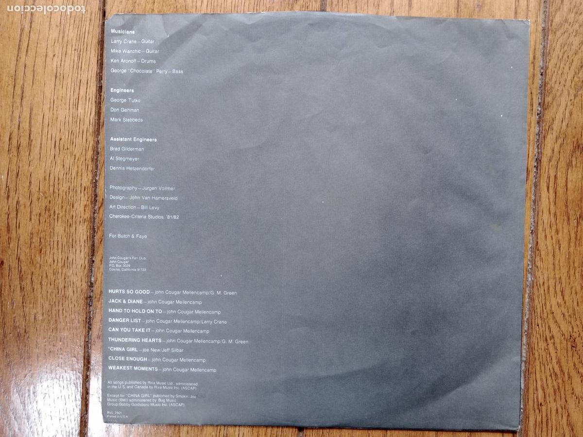 Discos de vinilo: John Cougar - american fool - Foto 4