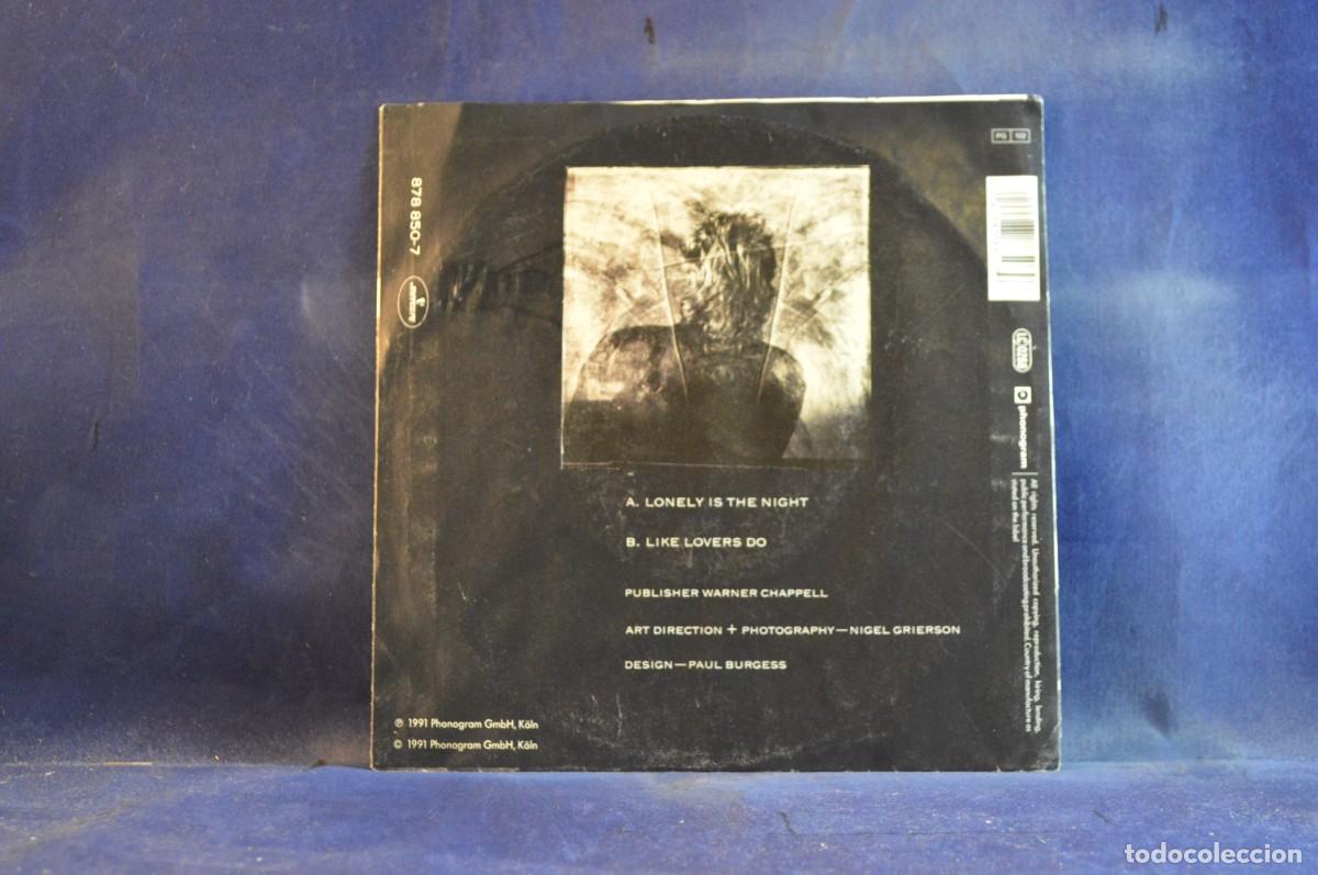 Discos de vinilo: DAVID KNOPFLER &ndash; LONELY IS THE NIGHT - SINGLE - Foto 2