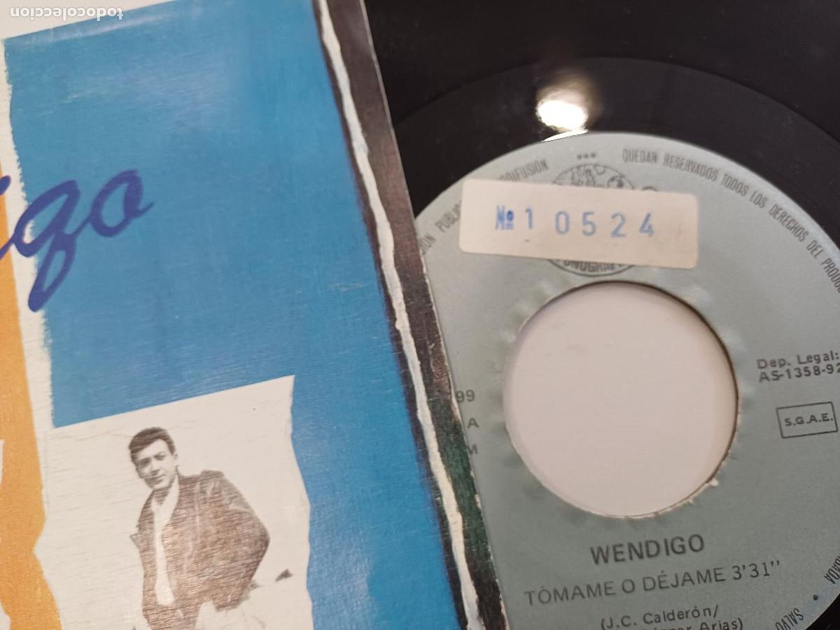 Discos de vinilo: WENDIGO/TOMAME O DEJAME/SINGLE. - Foto 2