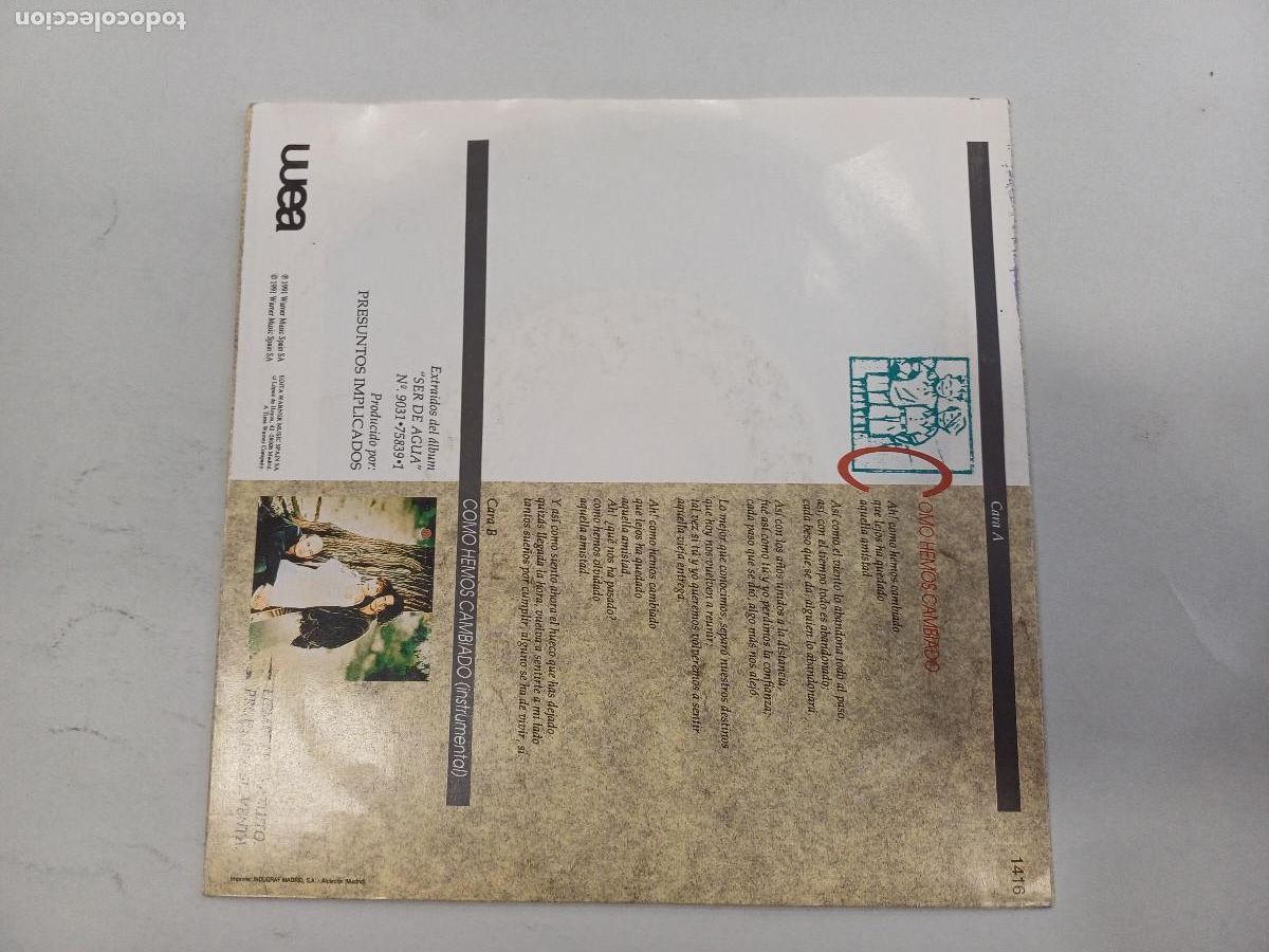 Discos de vinilo: PRESUNTOS IMPLICADOS/COMO HEMOS CAMBIADO/SINGLE. - Foto 3