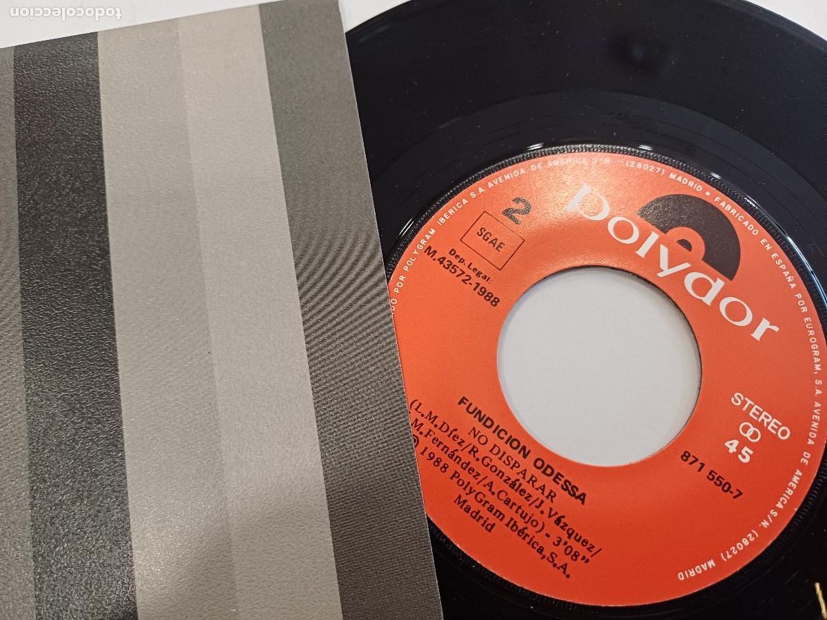 Discos de vinilo: FUNDICION ODESSA/MUEVE EL CULO/SINGLE. - Foto 2