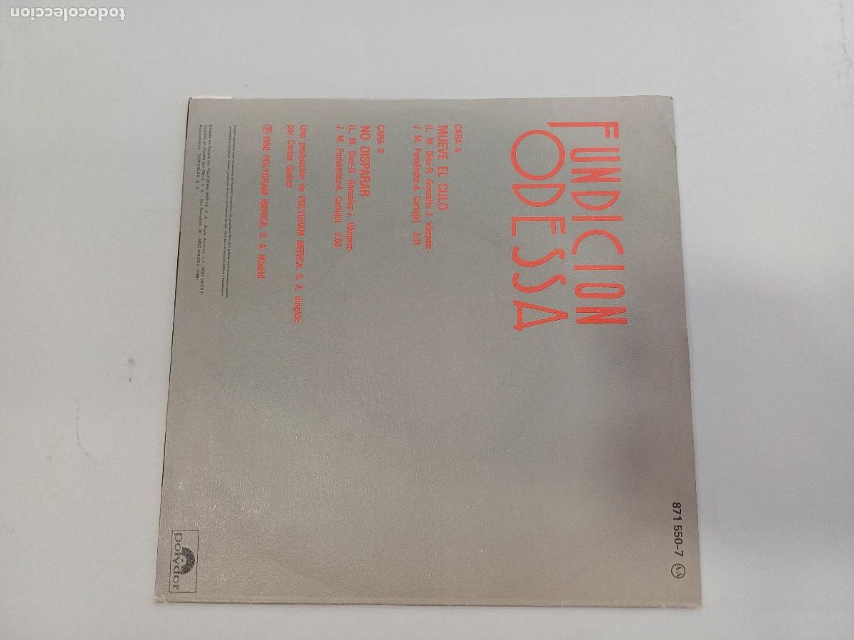 Discos de vinilo: FUNDICION ODESSA/MUEVE EL CULO/SINGLE. - Foto 3