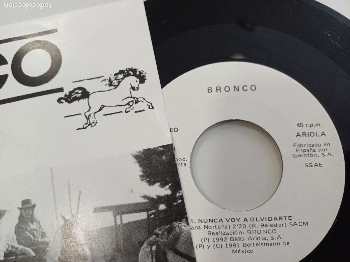 Discos de vinilo: BRONCO/CON ZAPATOS DE TACON/SINGLE. - Foto 2