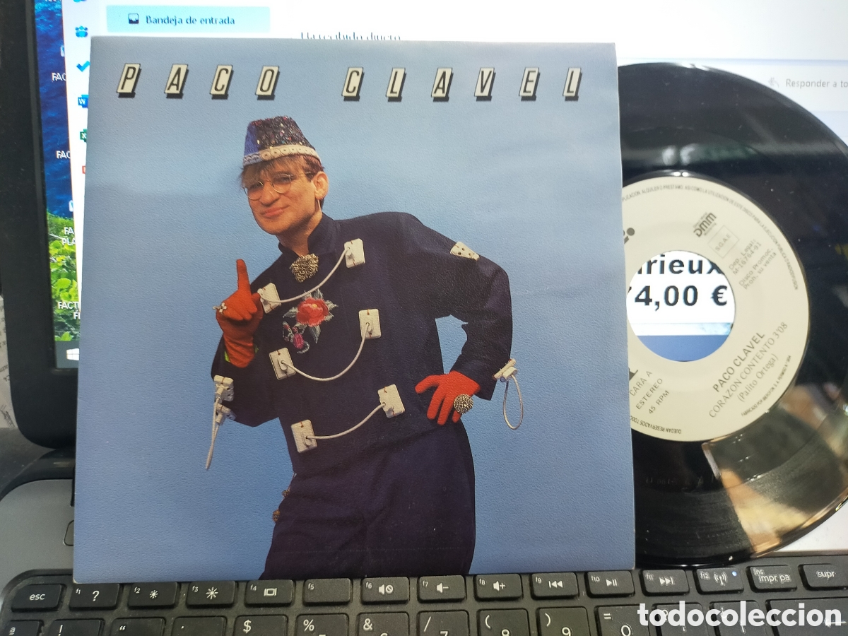 Discos de vinilo: Paco clavel single promocional coraz&oacute;n contento 1991 - Foto 1