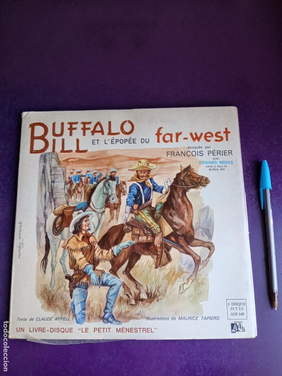 Discos de vinil: Buffalo Bill Et L'&eacute;pop&eacute;e Du Far-West - MINI LP + COMIC INFANTIL - FRANCIA AUDIOLIBRO