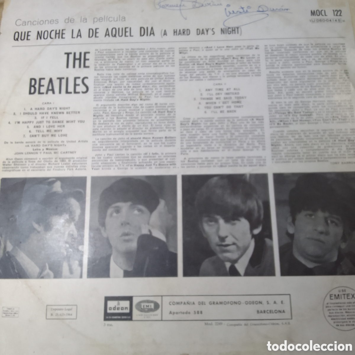 Discos de vinilo: The Beatles Que noche la de aquel d&iacute;a - Foto 2