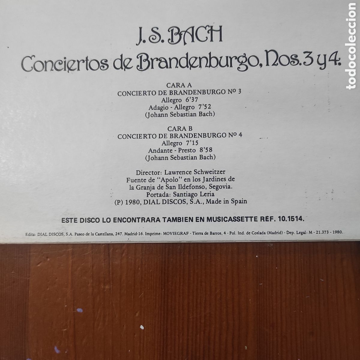 Discos de vinilo: Conciertos de Brandenburgo 3 y 4 - Foto 5