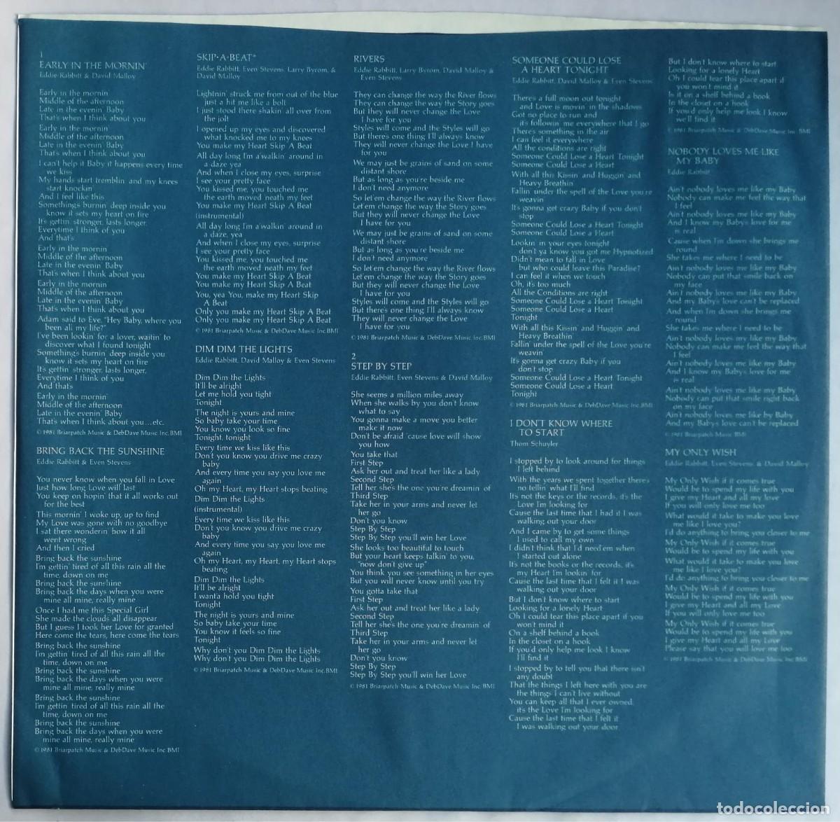 Discos de vinilo: Eddie Rabbitt, Step By Step, Elektra &ndash; X5E-532, CANADA - Foto 6