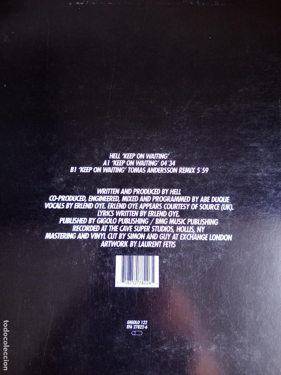 Discos de vinilo: Hell &lrm;&ndash; Keep On Waiting - MAXI DEEJAY GIGOLO 2003 - ELECTRONICA, TECHNO, LEVE USO DJ - Foto 3