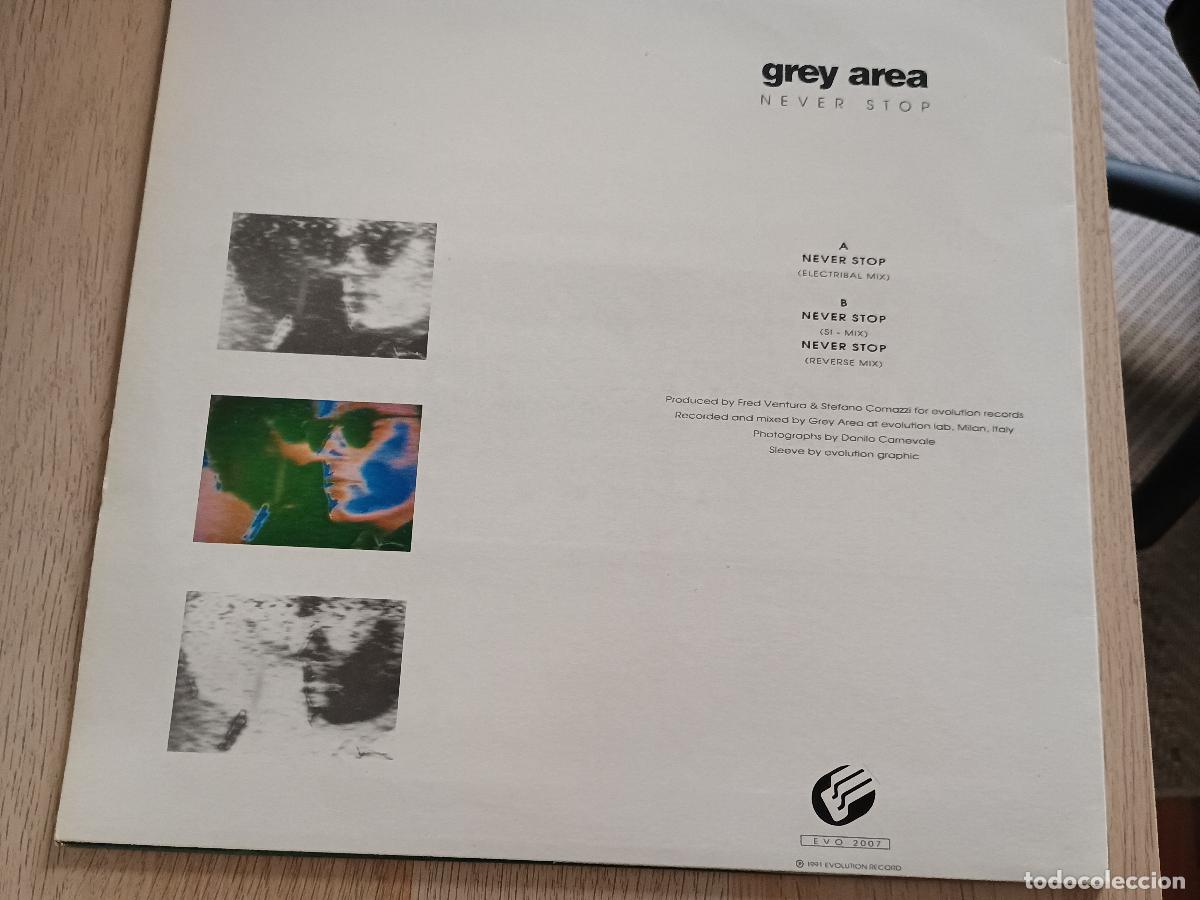 Discos de vinilo: Grey Area Never Stop, italy 1991 Electronic Techno - Foto 4