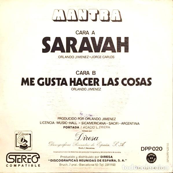 Discos de vinilo: Mantra &ndash; Saravah - Single - Foto 2