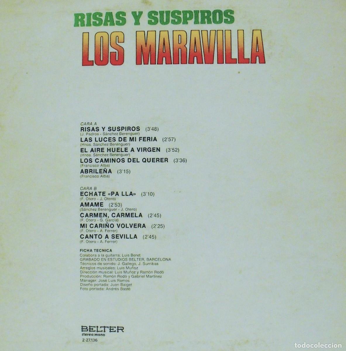 Discos de vinilo: Los Maravilla &lrm;&ndash; Risas Y Suspiros - Foto 2